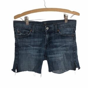 7 For All Mankind Cutoff Denim Shorts Sz 27 Blue